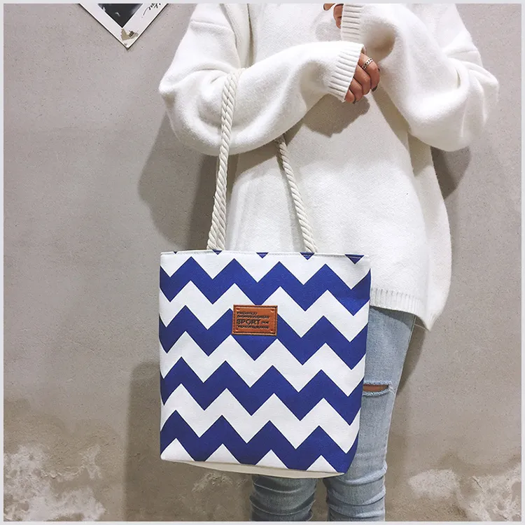 Xianghui Custom Ladies Alphabet Print Shoulder Eco Friendly Large Canvas Tote Bag