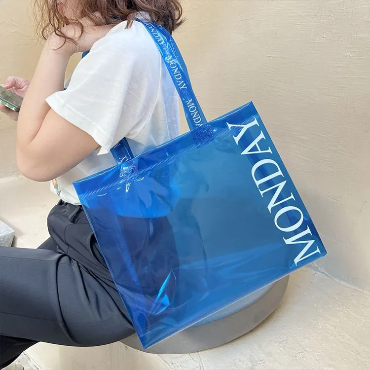 Xianghui Fashion Waterproof Women Shopping Bags PVC with Custom Printed Logo Hand Bag Tote Bags