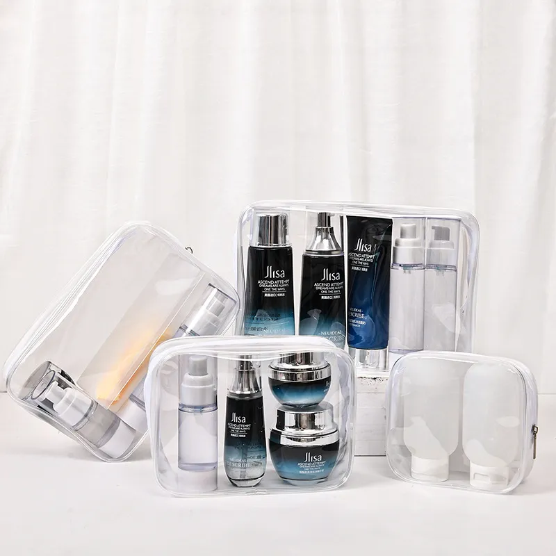 Xianghui Customize Toiletry Bags Packaging Gift Make up PVC Zipper Good Quality PVC Make up Toiletry Cosmetic Bags