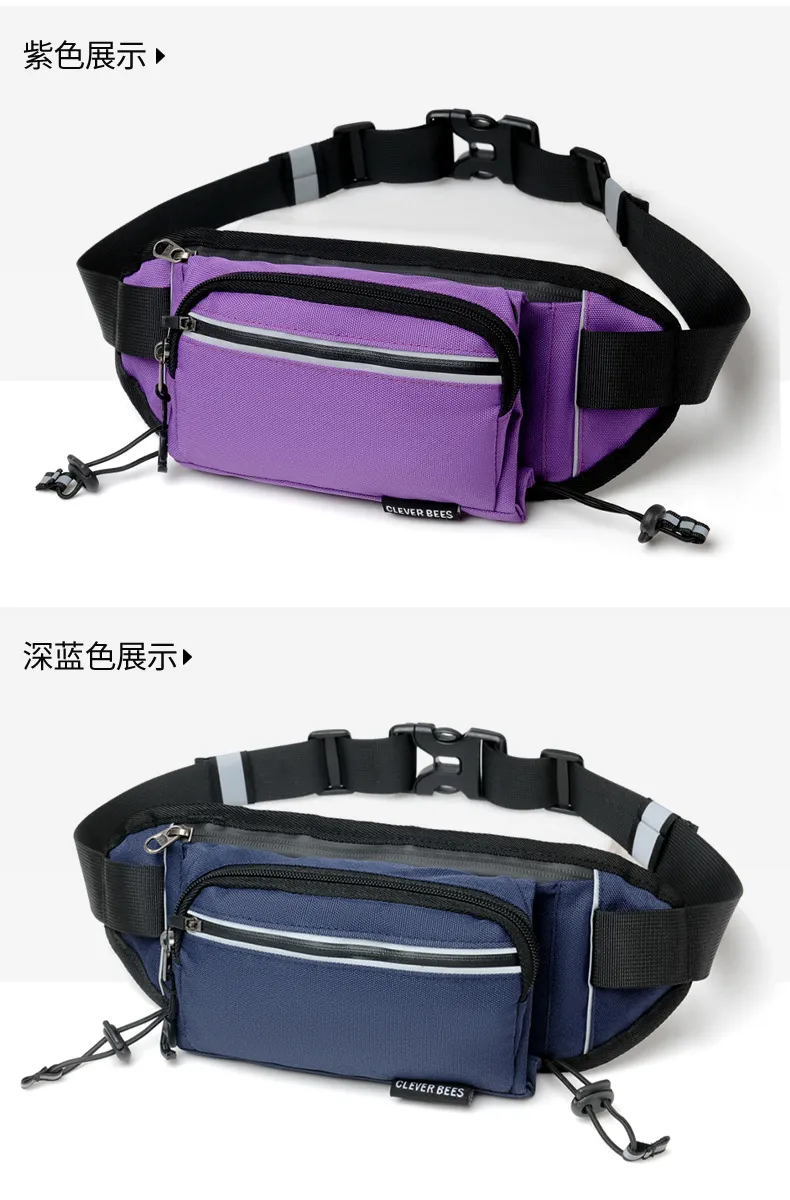 Multiple Pocket Custom Shape Fitness Buckles Ladies Private Label Brand Sports Fanny Pack Waist Money Bag