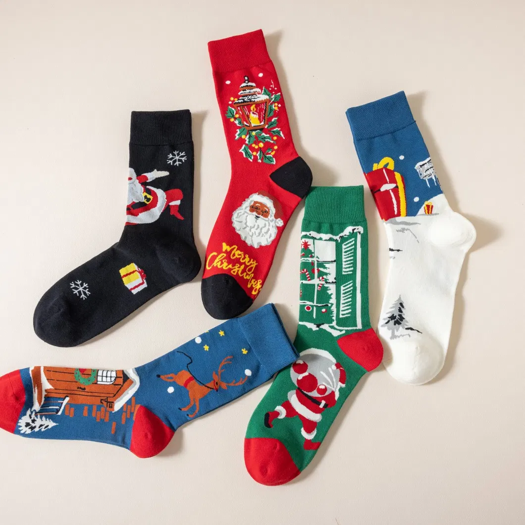 Xianghui Casual Christmas Socks in Multi-Color Cotton Fabric for Wholesale