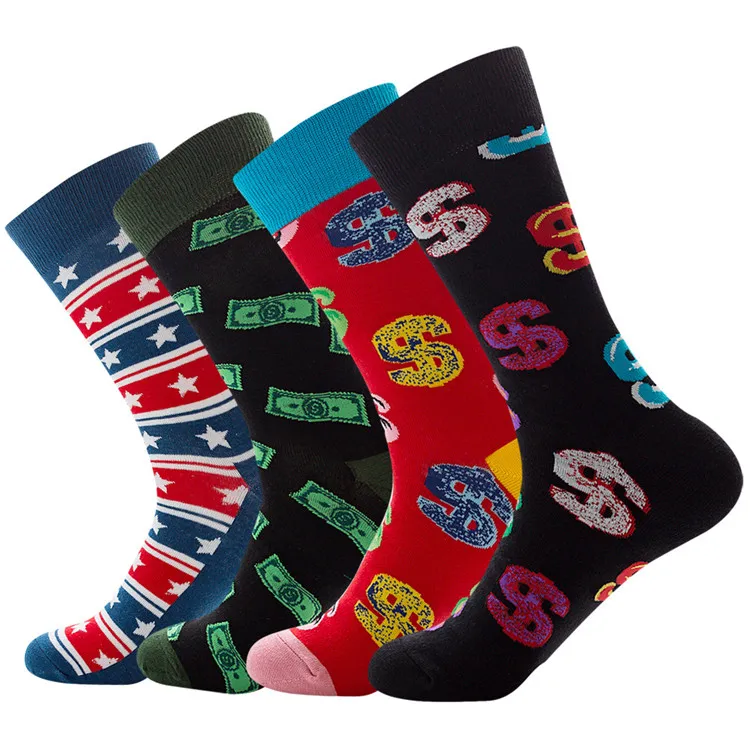 Xianghui Colorful Patterns Crew Women Happy Socks Unisex Cotton Funny Socks
