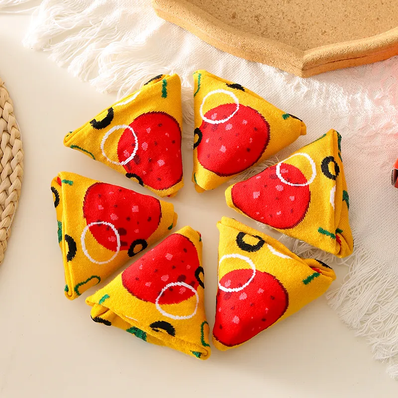 Xianghui Unique fashion Colors Sports Happy Food Pizza Socks of Couple Gift Box