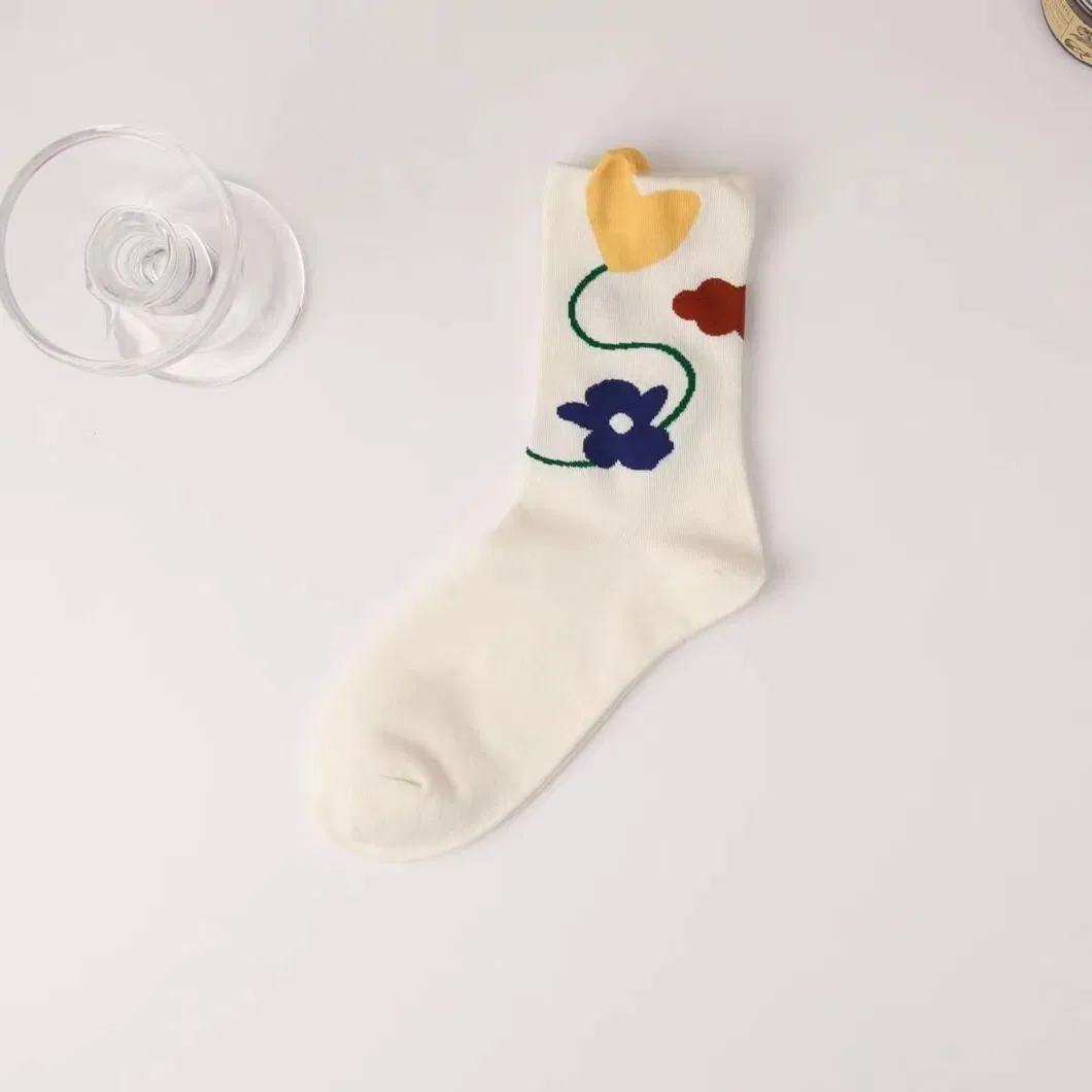 Xianghui Custom Cotton Socks Stocking Happy Funny Flower Socks