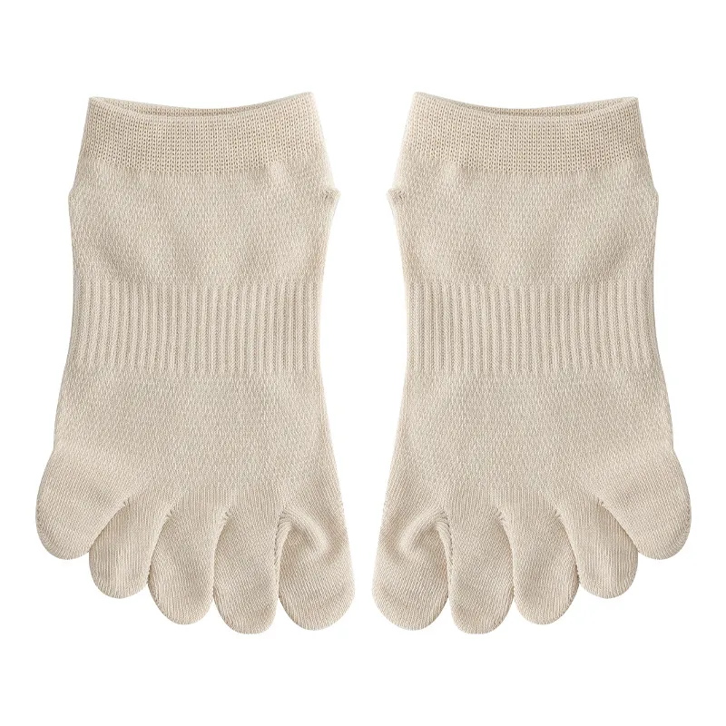 Xianghui Wholesale Pilates Cotton Solid Color Sport Ankle Socks High Elastic Non-Slip Toe Socks