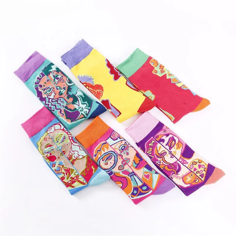 Xianghui New Female Korean Version Fashion Tube Cartoon Girls Tall Socks