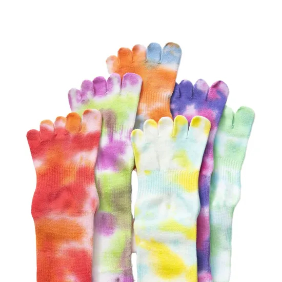 Xianghui Multi-Colored Tie Dye PVC Non-Slip Pilates Toe Sports Yoga Socks