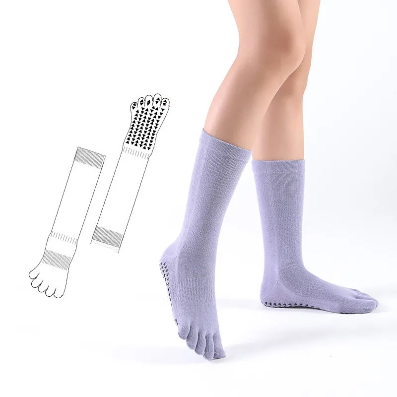 Xianghui Toe Professional Non-Slip Pilates Fitness Training Pressure Yoga Socks