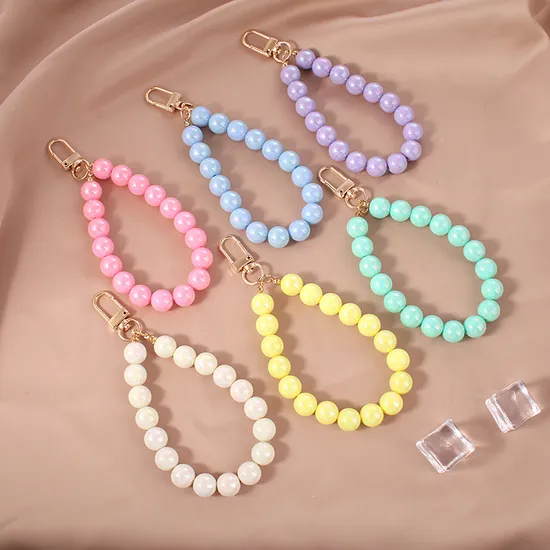 Xianghui Candy Color Beeds Sweet Accessories Custom Design Acrylic Keychain
