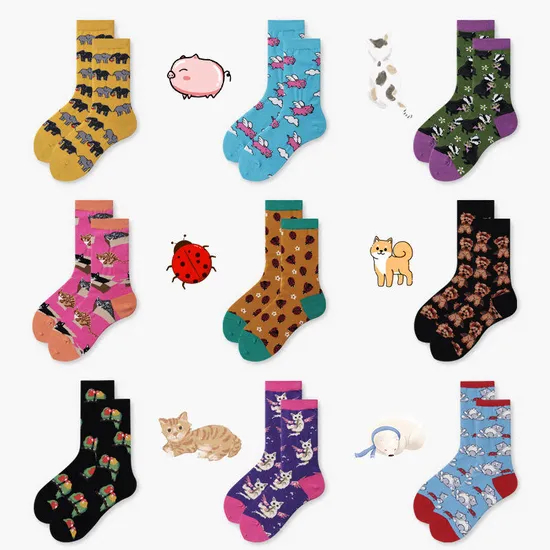 Xianghui Wholesale Custom New Unisex Fashion Dog Cute Happy Socks