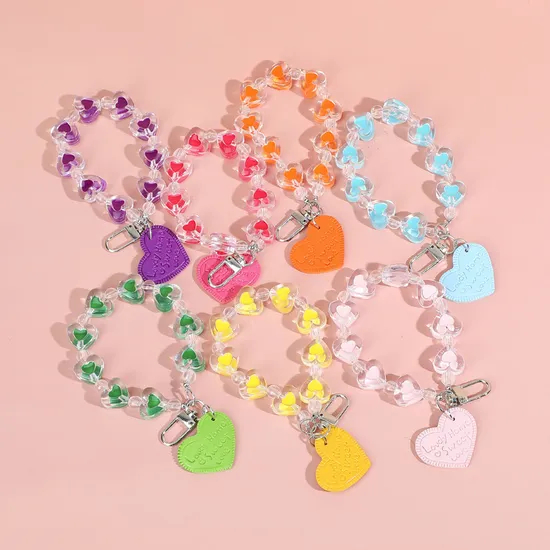 Xianghui Fashion Beautiful Love Bracelet Pendant Design Acrylic Keychain