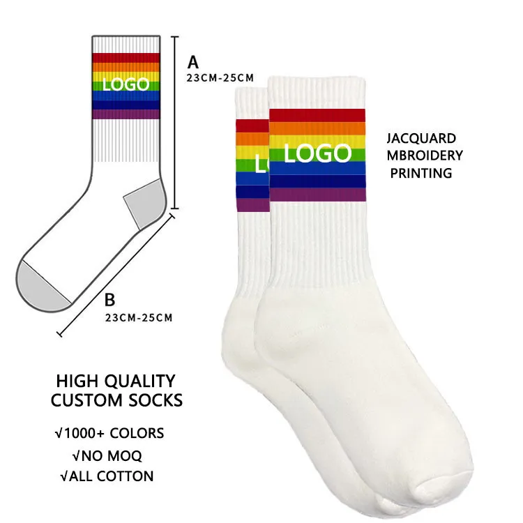 Xianghui Custom Logo Socks Women Jacquard Unisex Custom Sport Socks