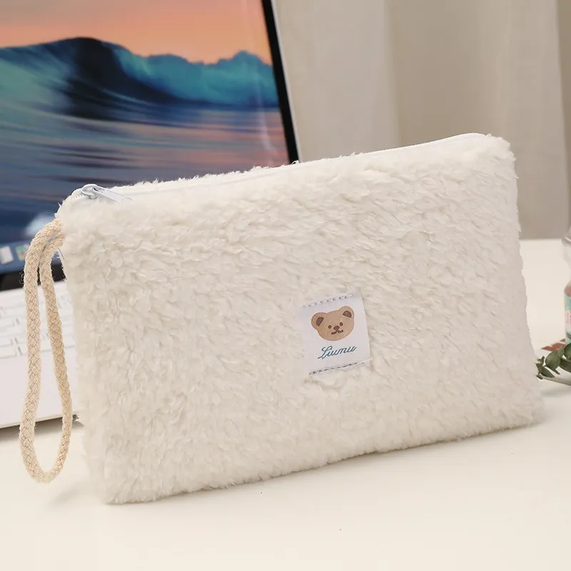 Portable Plush Large Capacity Internet Celebrity Multi Functional Cute Little Bear Girl High Beauty Pencil Bag