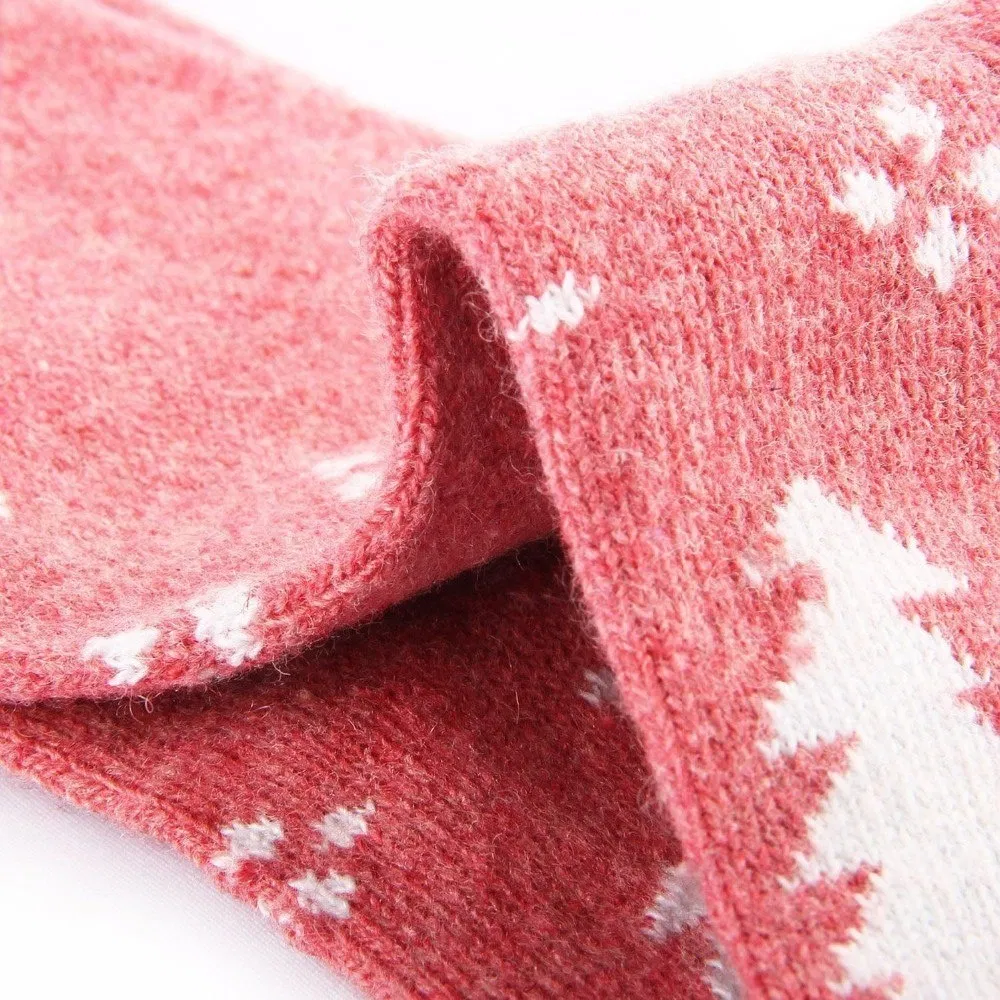 Xianghui Snowflake Sparring Jacquard Pattern Fleece Knitting Socks