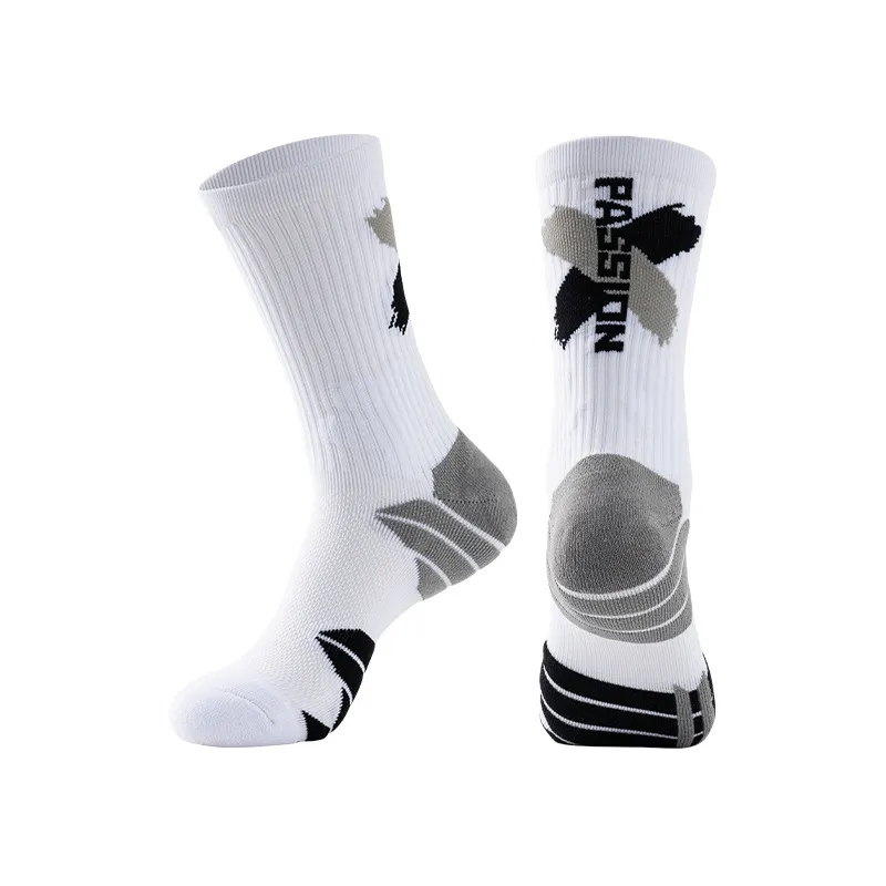 Xianghui White 100 Cotton Wholesale Men's Crew Sport Socks