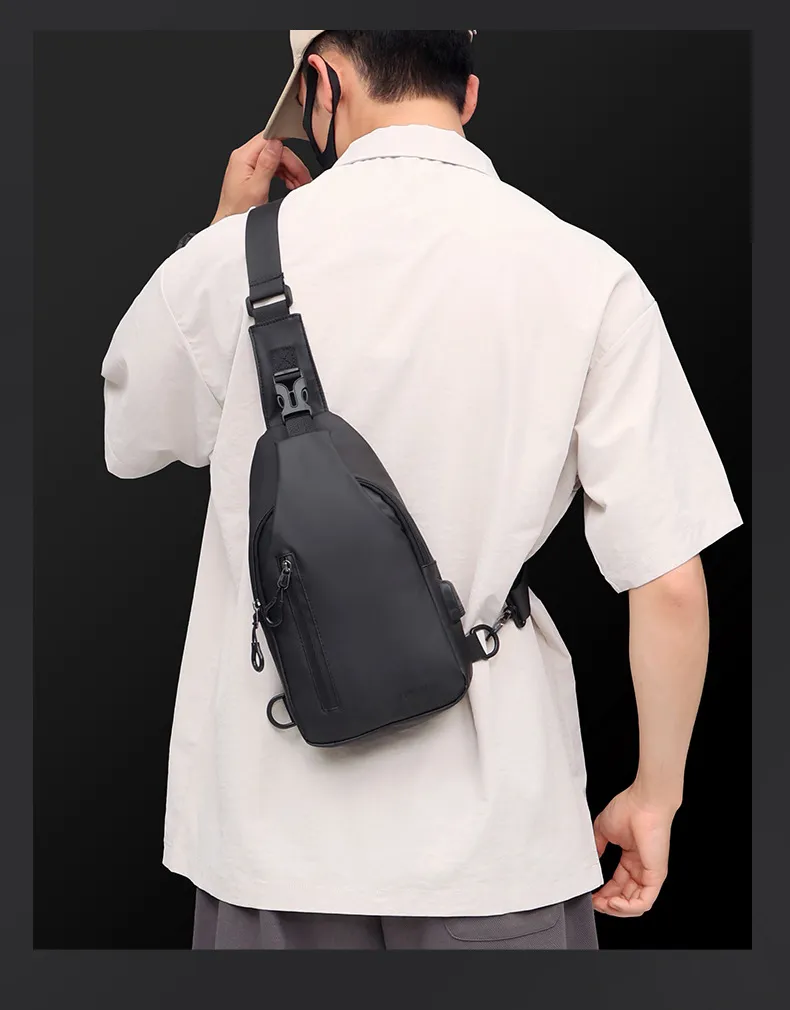 Wholesale Outdoor Large-Capacity Men's Chest Bag Fashion Simple Leisure Trend Shoulder Messenger Bag