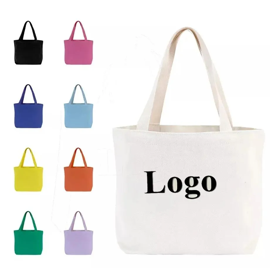 Wholesale Custom Size Logo Canvas Shopping Tote Bags