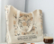 Xianghui Morris Oil Painting Vintage Tote Bag Large Capacity Zipper Canvas Bag