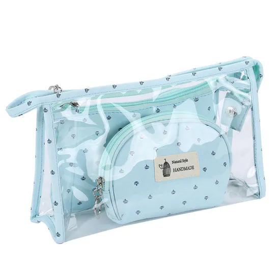 Xianghui Transparent Makeup Cosmetic Bag Set Wholesale Travel Quality Printed Beauty Loco Customizable Girls Gift Makeup Bag