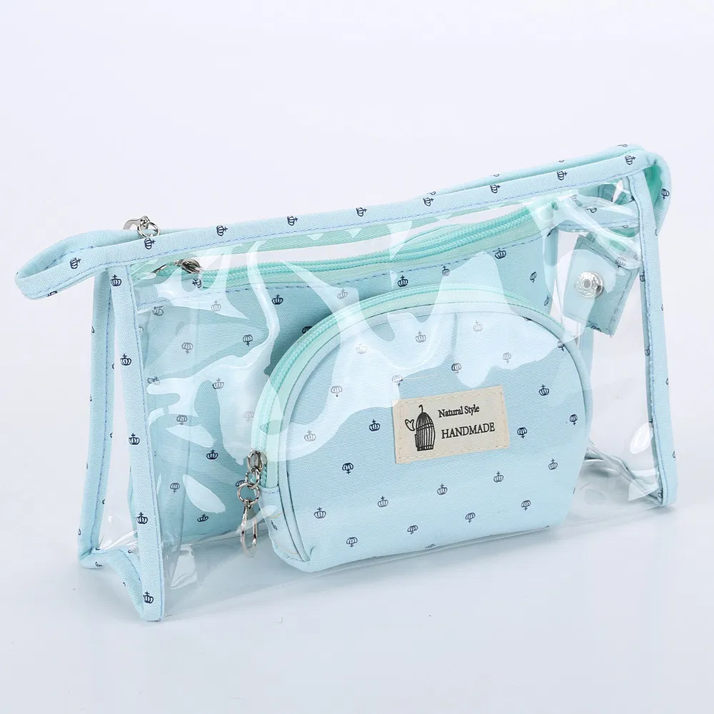 Xianghui Transparent Makeup Cosmetic Bag Set Wholesale Travel Quality Printed Beauty Loco Customizable Girls Gift Makeup Bag