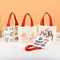 Printed Logo Canvas Shopper Bag with Zipper Reusable Shopping Bags