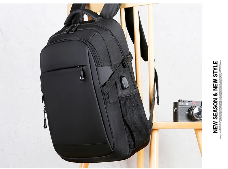 Xianghui USB Anti-Theft Pocket Printed Logo Leisure Backpack Computer Bag