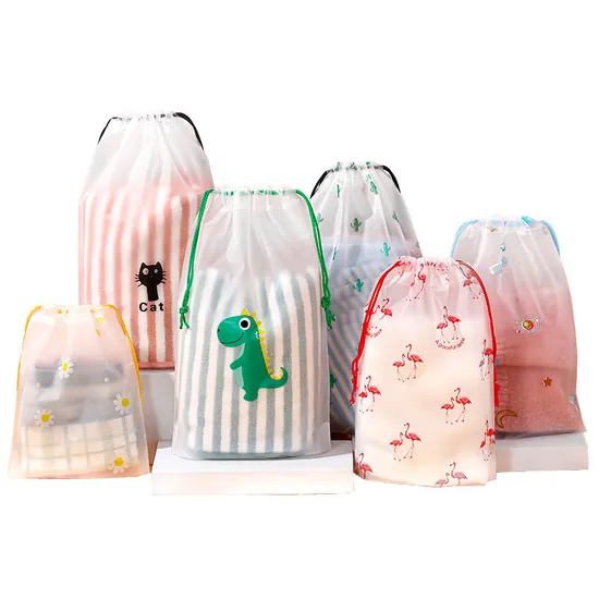 Xianghui Drawstring Bag Clothes Shoes Travel Storage Bag Transparent Socks Shoes Plastic Bag