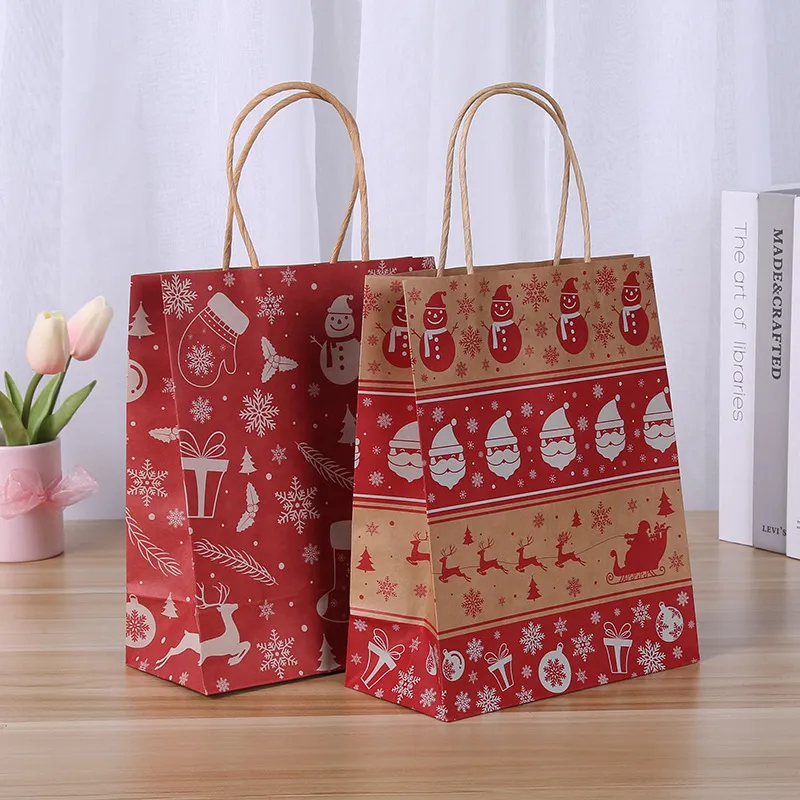 Xianghui Christmas Custom Christmas Eve Apple Wrapping Gift Tote Paper Bag