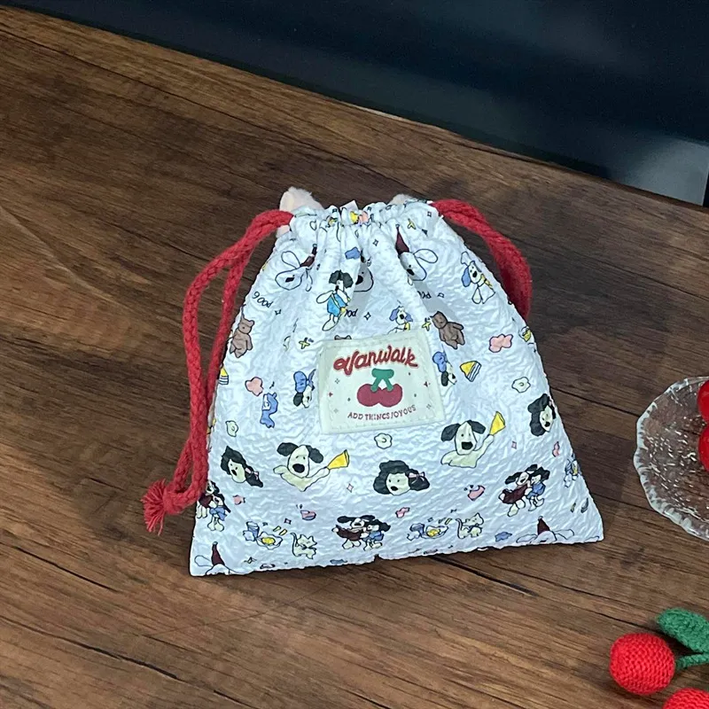 Xianghui Portable Makeup Toiletry Bag Travel Sanitary Pad Storage Bag Large Capacity Drawstring Closure Jewelry Storage Pouch