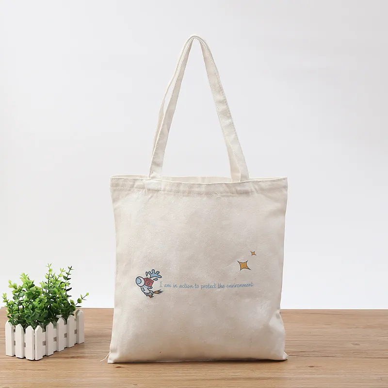 Natural Cotton Handbag Heavy Duty Canvas Tote Women Shopping Bag