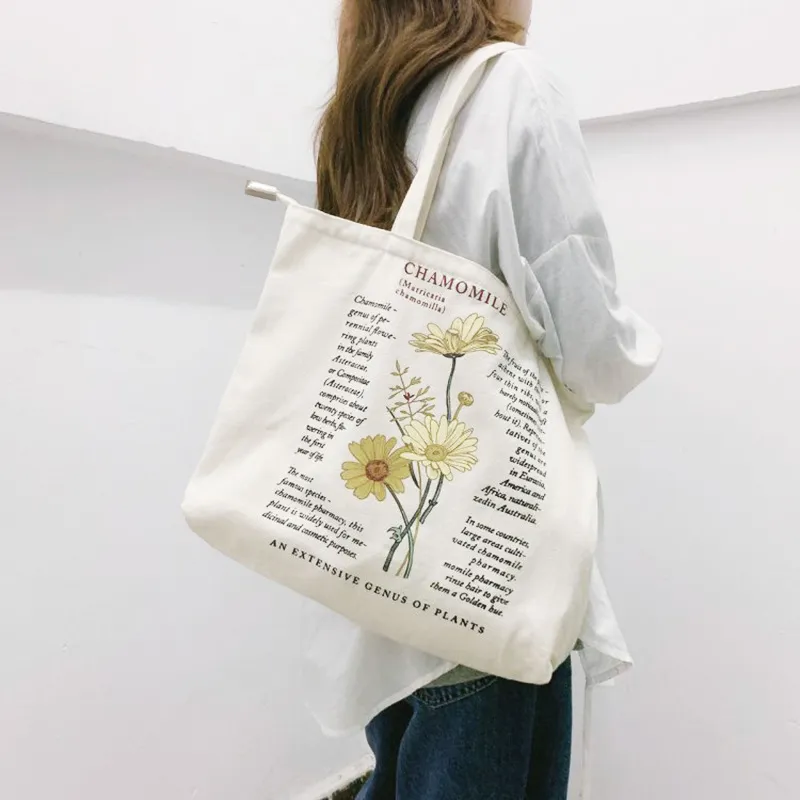 Custom Logo Printed Recyclable Plain Cotton Canvas Shopping Tote Bag