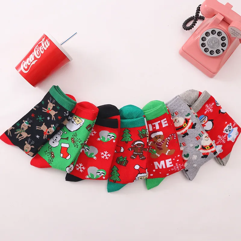 Xianghui Original Design Pure Cotton Comfortable Crew Size Unisex Christmas Socks