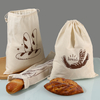 Reusable Baguette Bread Bag, Canvas Cotton Drawstring Pouch for French Baguettes, Eco-Friendly Bread Storage Bag