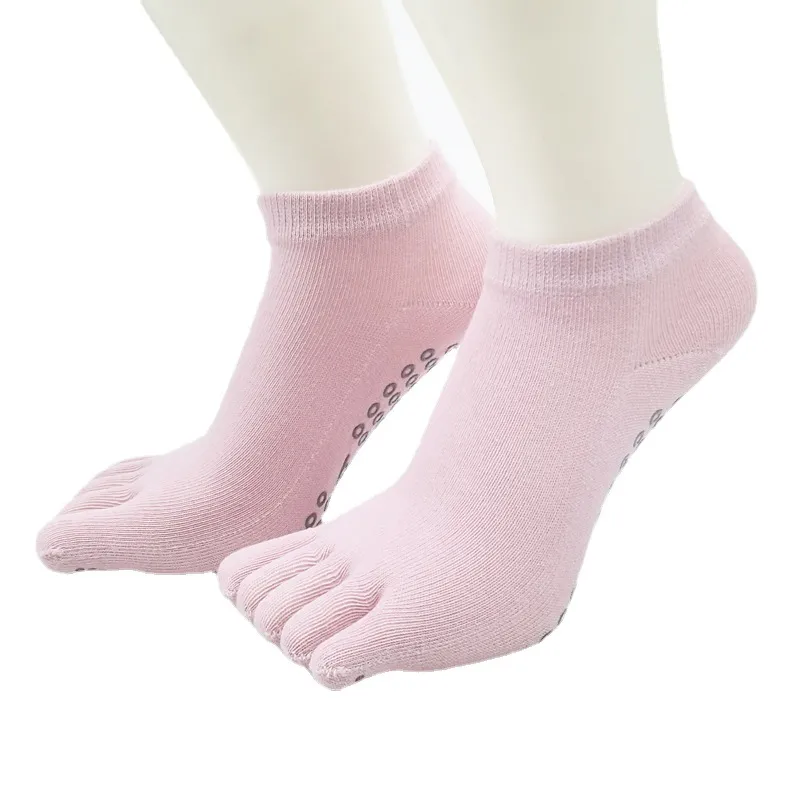 Xianghui Women's Yoga Solid Color Cotton Sweat Absorbent Toe Socks