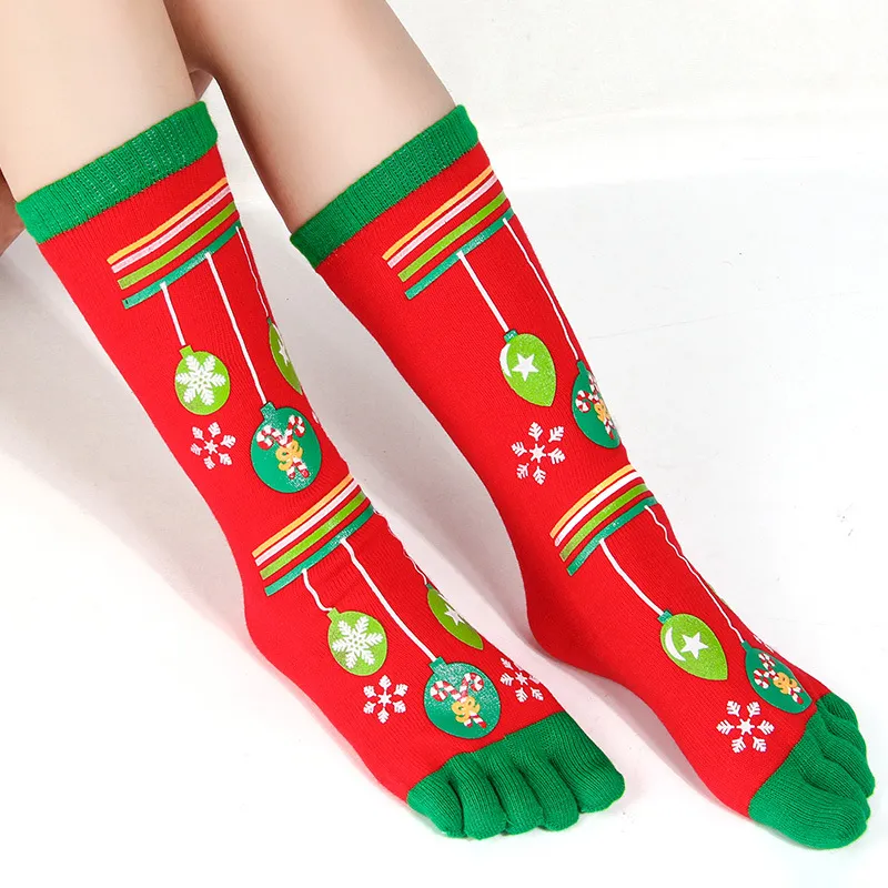 Xianghui Novelty Unisex Long Quality Custom 5 Toe Happy Women Christmas Socks