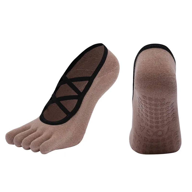 Xianghui Double Cross Strap Full Finger Half Finger Toe Yoga Socks