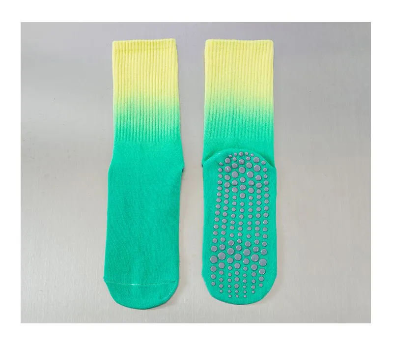 Xianghui Gradient Color Cotton Non-Slip Fitness Pilates Sports Yoga Socks