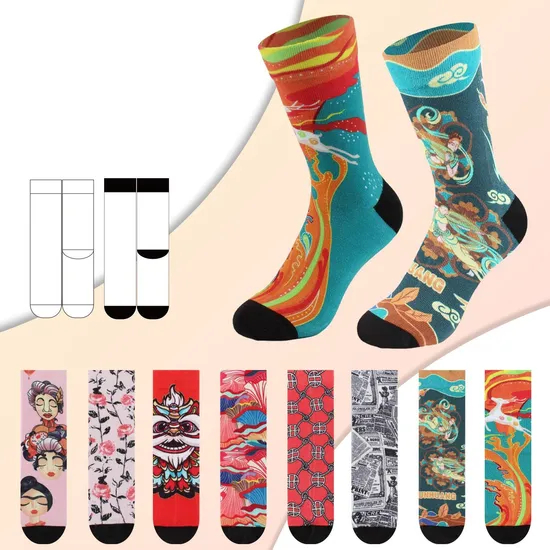 Xianghui Beautiful Quality Fabric 3D Printed Sports Custom Patterns Socks