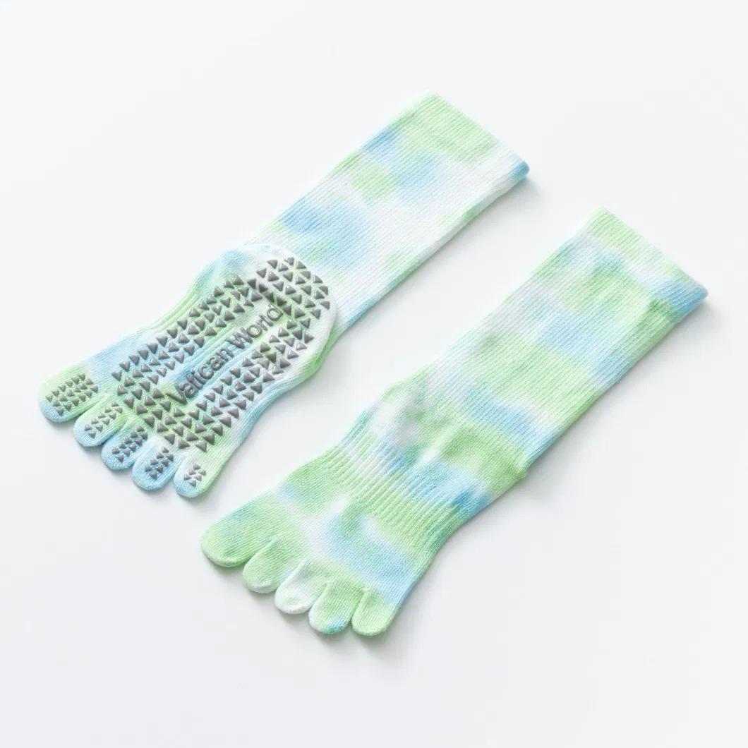 Xianghui Multi-Colored Tie Dye PVC Non-Slip Pilates Toe Sports Yoga Socks