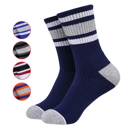 Xianghui New Wholesale 100% Cotton White Crew Custom Logo Socks