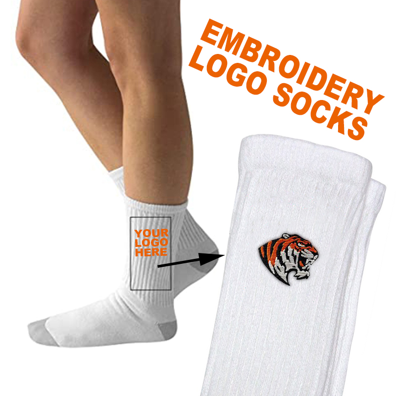 Xianghui Custom Crew Socks with Logo Jacquard Recycled Gym Sports Socks
