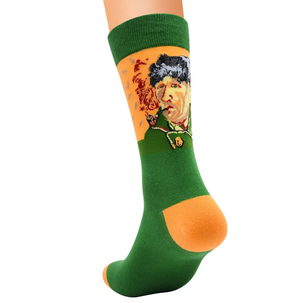 Xianghui World Famous Paintings Restoring Ancient Men Pure Cotton Tube Socks