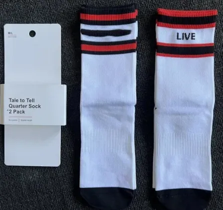 Xianghui Wholesale Rainbow Unisex Sport Yoga Luxury Lulu Letter MID Crew Socks