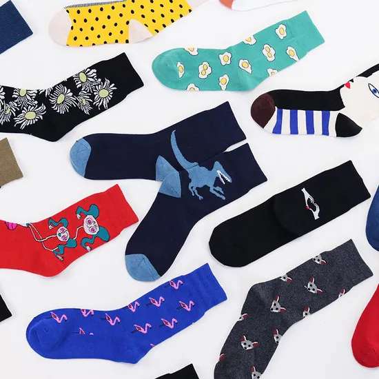 Xianghui Wholesale Custom Pattern Jacquard Fashion Cotton Happy Socks