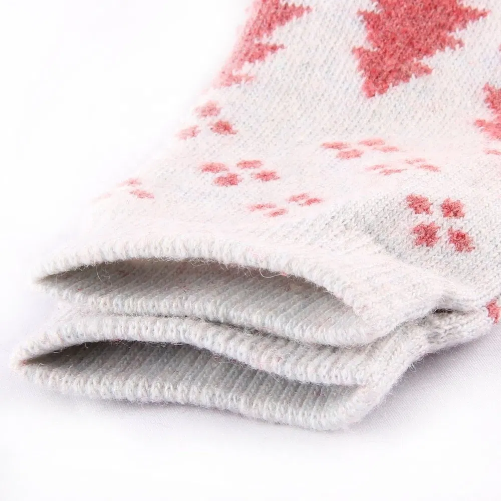 Xianghui Snowflake Sparring Jacquard Pattern Fleece Knitting Socks