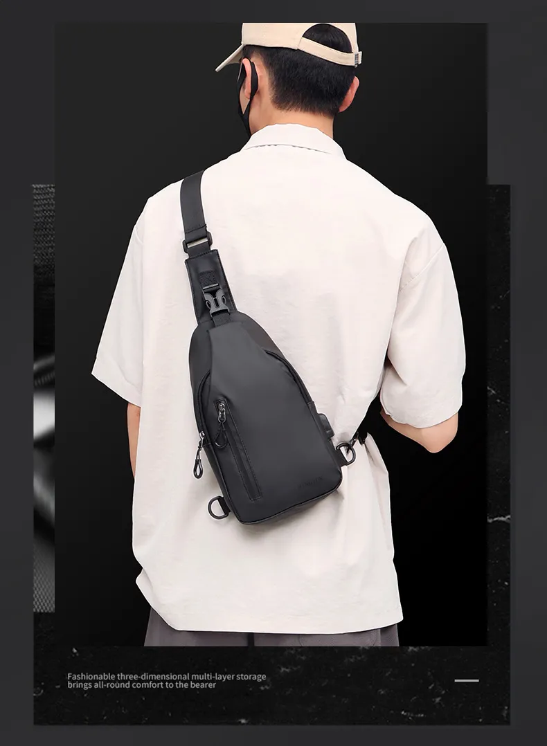 Wholesale Outdoor Large-Capacity Men's Chest Bag Fashion Simple Leisure Trend Shoulder Messenger Bag