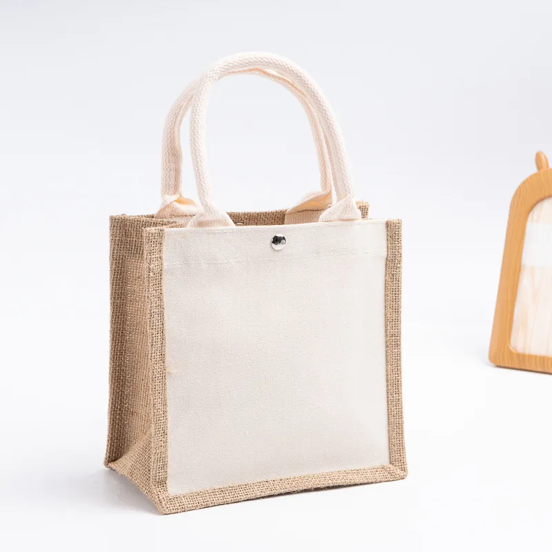 Customize Logo Canvas Fabric Reusable Shopping Bag Supermarket Portable Polyester Bag