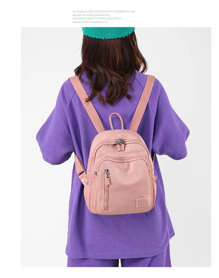 Xianghui Backpack Outdoor Travel Backpack Water Resistant Nylon Mini Handheld Women Schoolbag