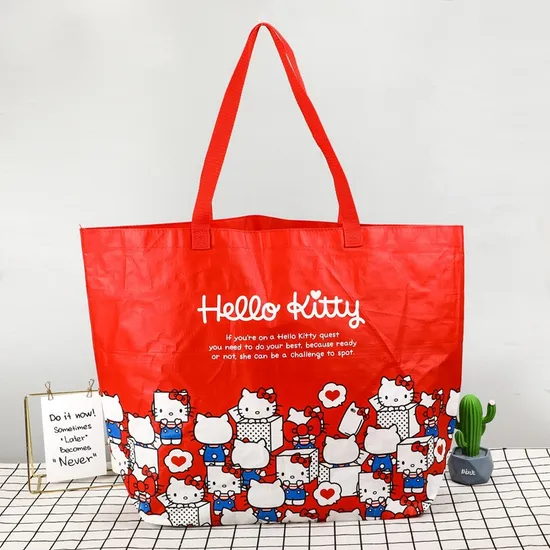 Xianghui Printed Film Bag Cartoon Printable Hand Woven Bag Thickened Waterproof Plastic Shopping Bag