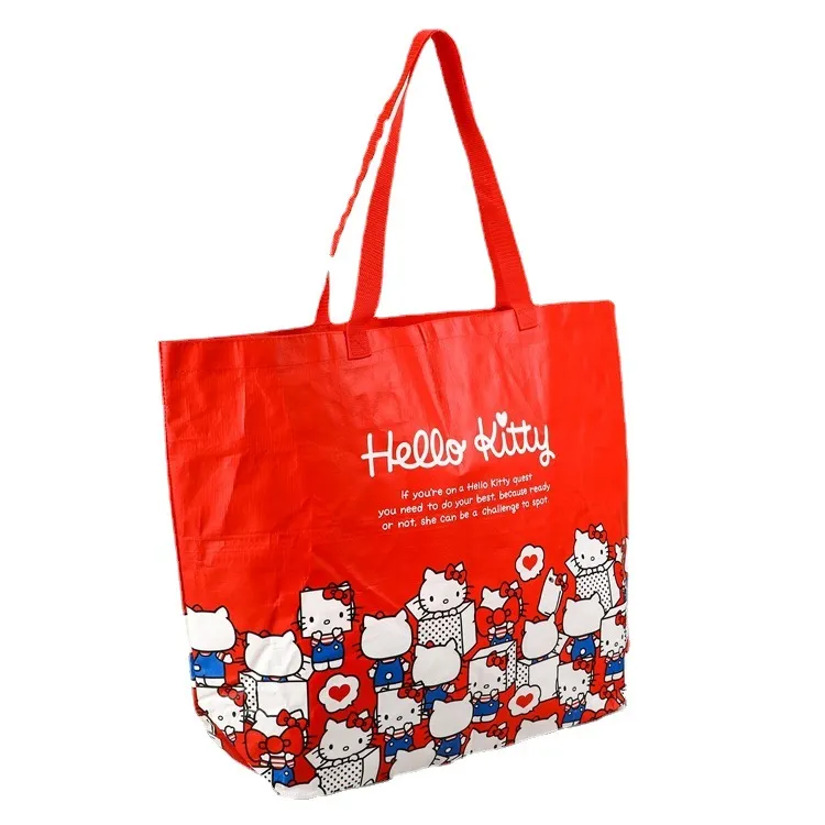 Xianghui Printed Film Bag Cartoon Printable Hand Woven Bag Thickened Waterproof Plastic Shopping Bag